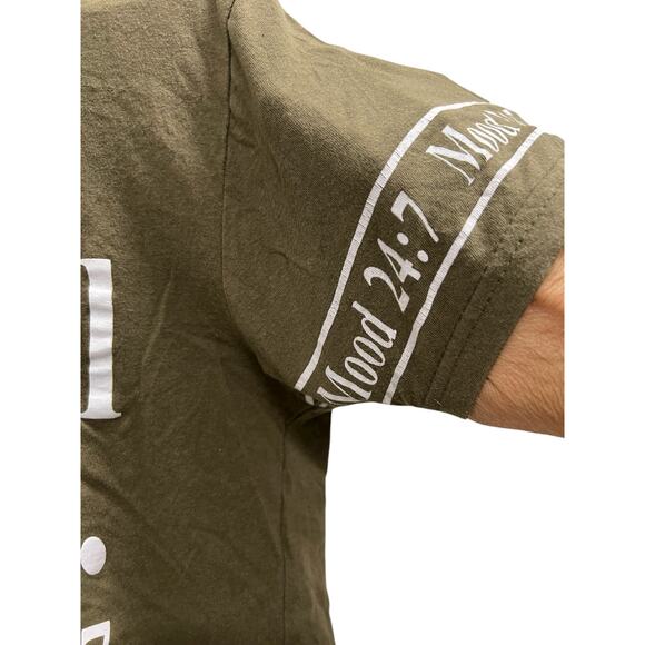 THOU SHALL NOT TRY ME 24:7 on fire army green woman’s tee sz - Picture 3 of 6